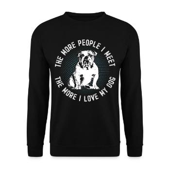 Chemise cadeau rétro Bulldog Anglais - Sweat-shirt Unisexe - noir - Devant - Alina (178cm) & Michal (187cm)