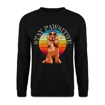 English Cocker Spaniel retro gift shirt - Unisex Sweatshirt - black - Front - Alina (178cm) & Michal (187cm)