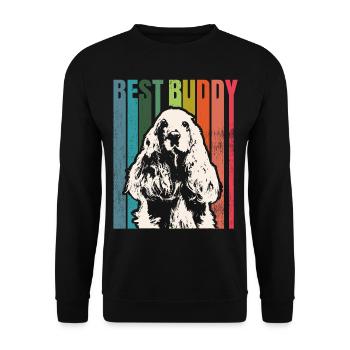 English Cocker Spaniel retro gift shirt - Unisex Sweatshirt - black - Front - Alina (178cm) & Michal (187cm)
