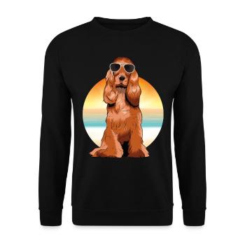 Deutsch Cocker Spaniel retro gift shirt - Unisex Sweatshirt - black - Front - Alina (178cm) & Michal (187cm)