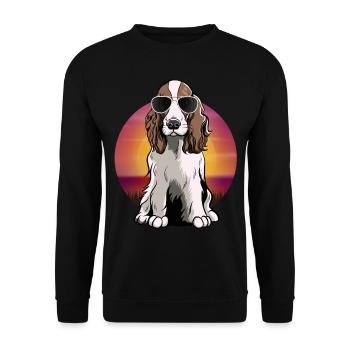 English Springer Spaniel retro gift shirt - Unisex Sweatshirt - black - Front - Alina (178cm) & Michal (187cm)
