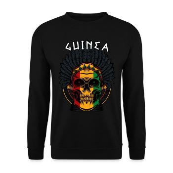 Cadeau cool de crâne guinéen Guinée Conakry - Sweat-shirt Unisexe - noir - Devant - Alina (178cm) & Michal (187cm)