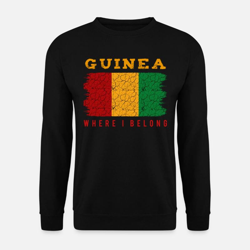 Guinea Where I Belong Cool Statement Geschenkidee - Unisex Pullover - Schwarz