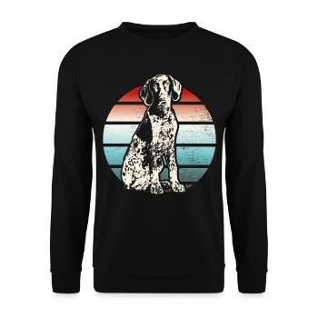 German shorthair retro gift shirt - Unisex Sweatshirt - black - Front - Alina (178cm) & Michal (187cm)