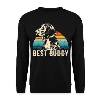 German shorthair retro gift shirt - Unisex Sweatshirt - black - Front - Alina (178cm) & Michal (187cm)