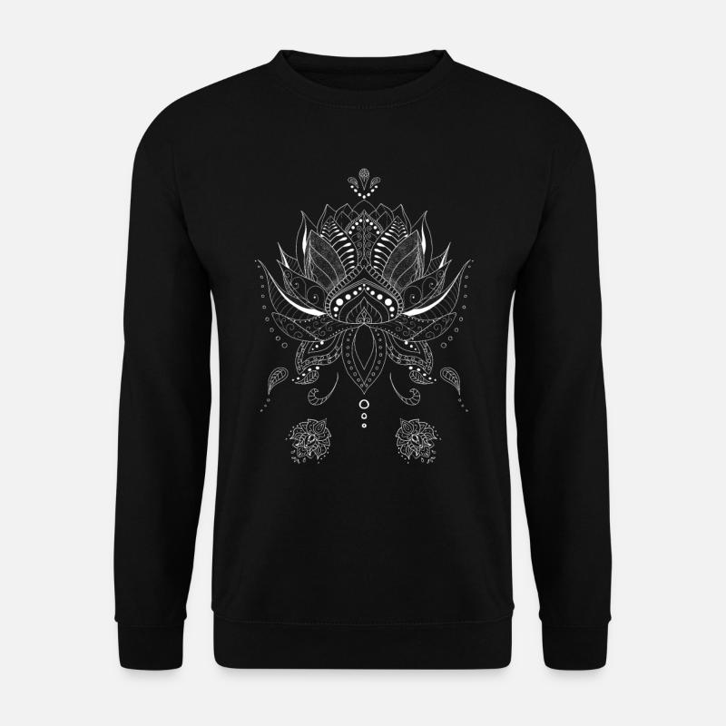 Lotosblume Blume des Lebens Mandala Geschenk - Unisex Pullover - Schwarz