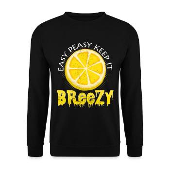 Fruchtige Zitrone Lustige Sprüche Cool Geschenk - Unisex Pullover - Schwarz - Vorne - Alina (178cm) & Michal (187cm)