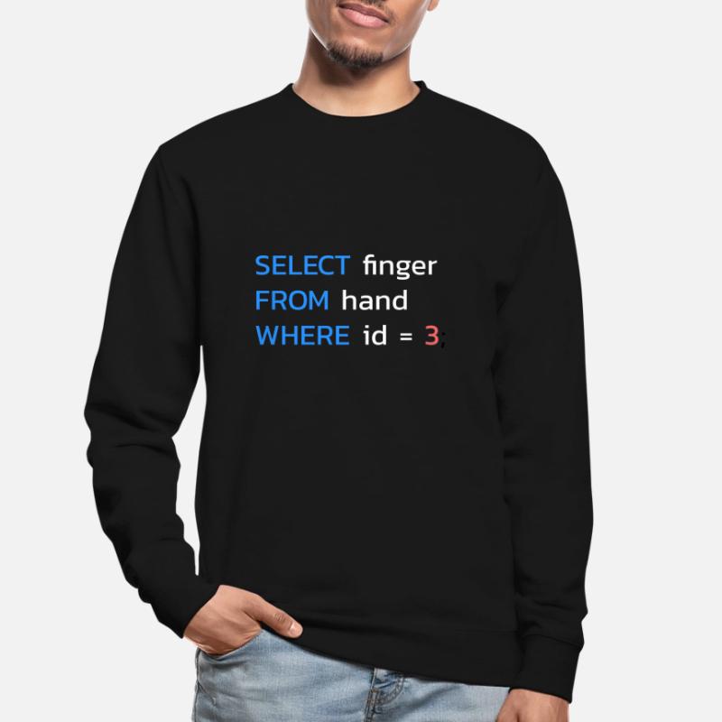 Funny SQL middle finger programmer Unisex Sweatshirt