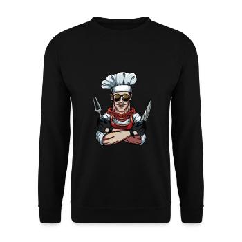 Cool chef chef cooks chef hat - Unisex Sweatshirt - black - Front - Alina (178cm) & Michal (187cm)