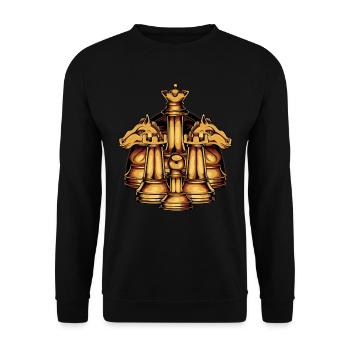 Pièces d'échecs cool - Sweat-shirt Unisexe - noir - Devant - Alina (178cm) & Michal (187cm)