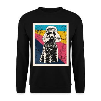 Poodle Retro Gift Shirt - Unisex Sweatshirt - black - Front - Alina (178cm) & Michal (187cm)