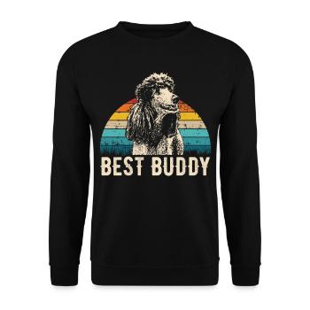 Poodle Retro Gift Shirt - Unisex Sweatshirt - black - Front - Alina (178cm) & Michal (187cm)
