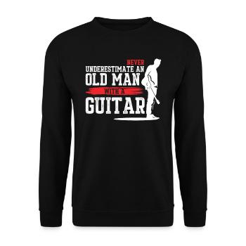 Guitariste guitariste basse électrique vieil homme - Sweat-shirt Unisexe - noir - Devant - Alina (178cm) & Michal (187cm)