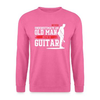 Guitariste guitariste basse électrique vieil homme - Sweat-shirt Unisexe - rose - Devant
