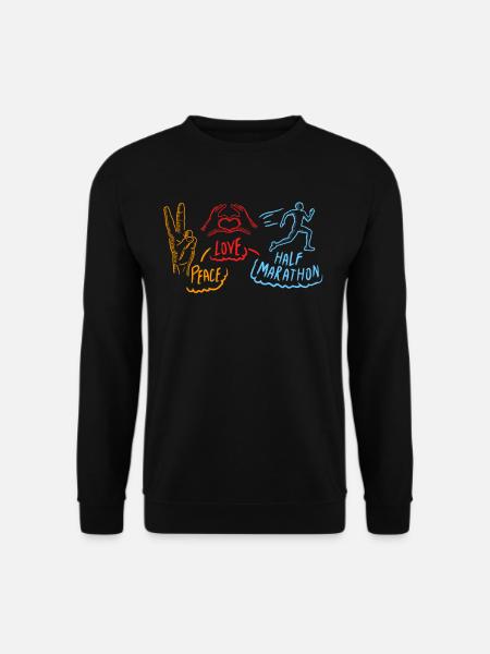 Friedensliebes-Halbmarathon-Marathonläufer-Geschenk-Idee - Unisex Pullover - Schwarz