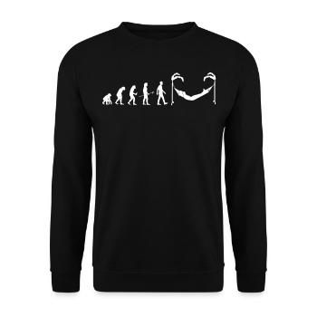 Evolution Man Hammock Gift Idea Hammocking - Unisex Sweatshirt - black - Front - Alina (178cm) & Michal (187cm)