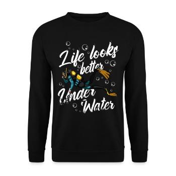 Cool Diver Saying Diving Statement Gift Idea - Unisex Sweatshirt - black - Front - Alina (178cm) & Michal (187cm)