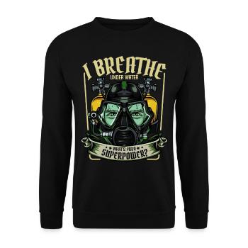 Taucher Lustige Sprüche Tauchen Statement Geschenk - Unisex Pullover - Schwarz - Vorne - Alina (178cm) & Michal (187cm)