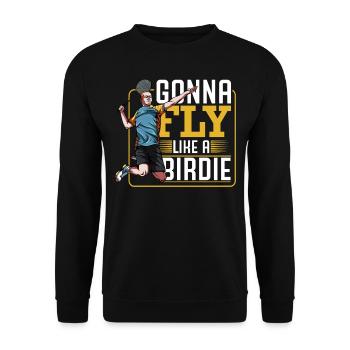 Badminton - Unisex Sweatshirt - black - Front - Alina (178cm) & Michal (187cm)
