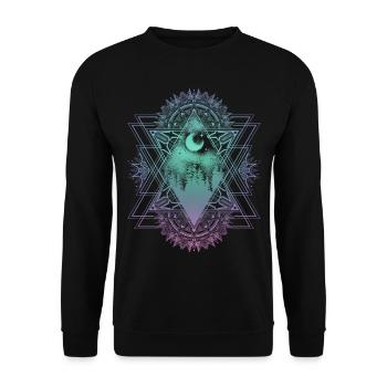 Panorama du mandala ésotérique et yoga spirituel - Sweat-shirt Unisexe - noir - Devant - Alina (178cm) & Michal (187cm)