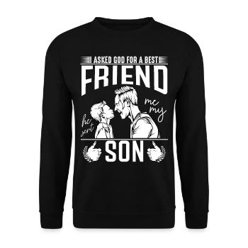 father and son - Unisex Sweatshirt - black - Front - Alina (178cm) & Michal (187cm)
