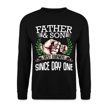 father and son - Unisex Sweatshirt - black - Front - Alina (178cm) & Michal (187cm)