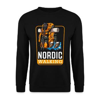 Cadeau sympa pour la marche nordique - Sweat-shirt Unisexe - noir - Devant - Alina (178cm) & Michal (187cm)