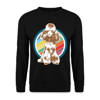 Poodle retro gift shirt - Unisex Sweatshirt - black - Front - Alina (178cm) & Michal (187cm)