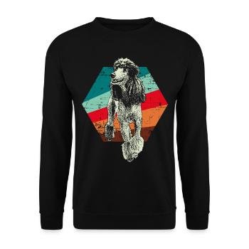 Poodle retro gift shirt - Unisex Sweatshirt - black - Front - Alina (178cm) & Michal (187cm)