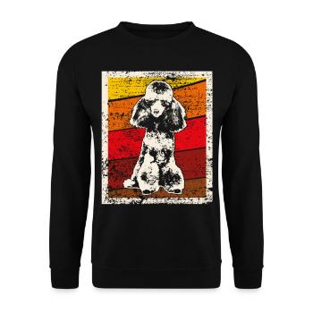 Poodle retro gift shirt - Unisex Sweatshirt - black - Front - Alina (178cm) & Michal (187cm)