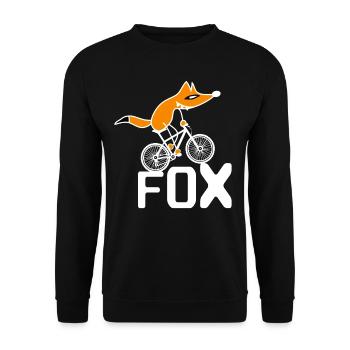 Clever Fox entraîne Bike Fox sur BMX - Sweat-shirt Unisexe - noir - Devant - Alina (178cm) & Michal (187cm)