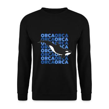 Orca Wal - Unisex Pullover - Schwarz - Vorne - Alina (178cm) & Michal (187cm)
