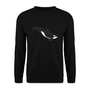 Orca Wal - Unisex Pullover - Schwarz - Vorne - Alina (178cm) & Michal (187cm)