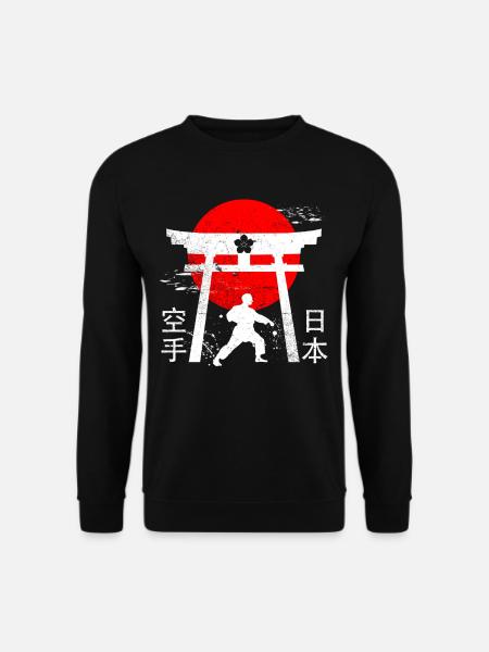 Karate Kampfkunst Design Japan Stil Schriftzeichen - Unisex Pullover - Schwarz