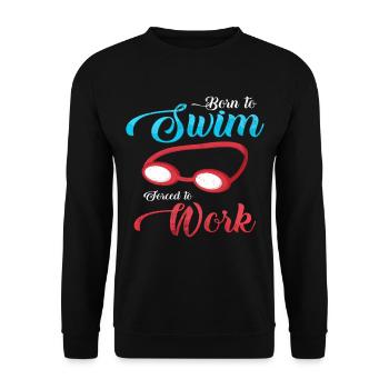 Paroles de nageur nage cadeau lunettes de natation - Sweat-shirt Unisexe - noir - Devant - Alina (178cm) & Michal (187cm)