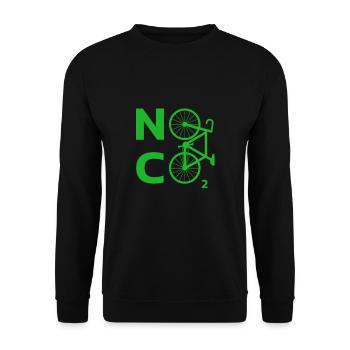 Fahrrad No Co2 Umweltschutz Klimaschutz - Unisex Pullover - Schwarz - Vorne - Alina (178cm) & Michal (187cm)