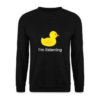Programmer rubber duck debug - Unisex Sweatshirt - black - Front - Alina (178cm) & Michal (187cm)