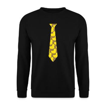 Rubber duck tie - Unisex Sweatshirt - black - Front - Alina (178cm) & Michal (187cm)