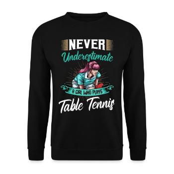table tennis - Unisex Sweatshirt - black - Front - Alina (178cm) & Michal (187cm)