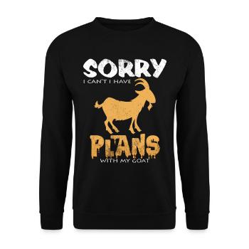 Ziegen Lustige Sprüche Cool Ziegenbauer Geschenk - Unisex Pullover - Schwarz - Vorne - Alina (178cm) & Michal (187cm)