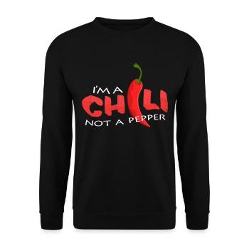 Chili Pepper Funny Sayings Hot Chili Gift - Unisex Sweatshirt - black - Front - Alina (178cm) & Michal (187cm)