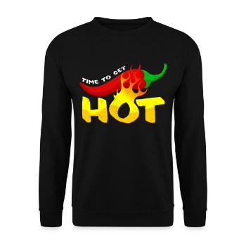 Il est temps d'avoir une idée-cadeau de chili cool - Sweat-shirt Unisexe - noir - Devant - Alina (178cm) & Michal (187cm)