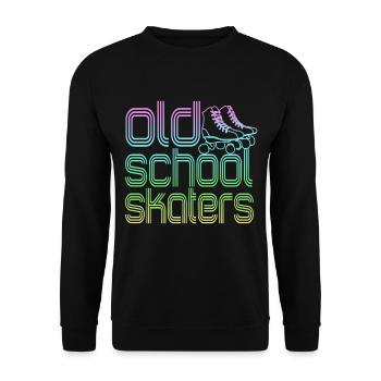 Roller Skates Old School Skaters - Unisex Sweatshirt - black - Front - Alina (178cm) & Michal (187cm)