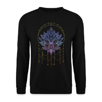 Spirituelle Lotusblume Namaste Yoga & Om - Unisex Pullover - Schwarz - Vorne - Alina (178cm) & Michal (187cm)