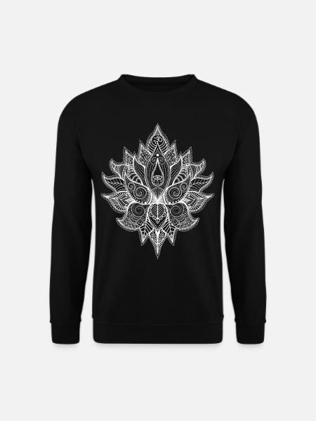 Indian Buddhist flower of life mandala - Unisex Sweatshirt - black