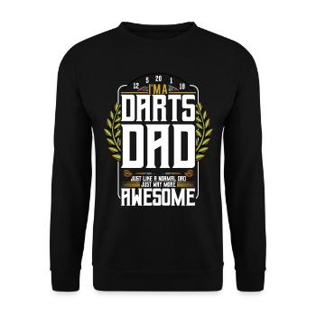 Awesome Darts Vater Dartspieler Vatertag Geschenk - Unisex Pullover - Schwarz - Vorne - Alina (178cm) & Michal (187cm)