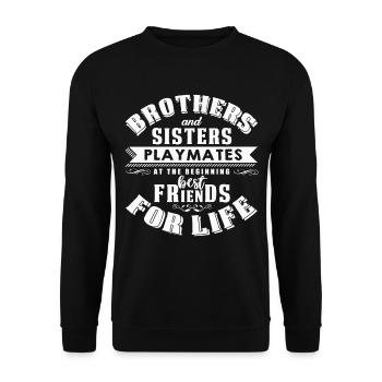 Bruder Und Schwester - Unisex Pullover - Schwarz - Vorne - Alina (178cm) & Michal (187cm)