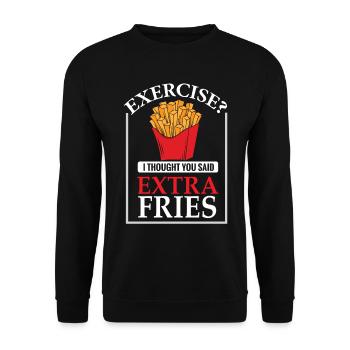 Extra Fries Tasty fries - Unisex Sweatshirt - black - Front - Alina (178cm) & Michal (187cm)