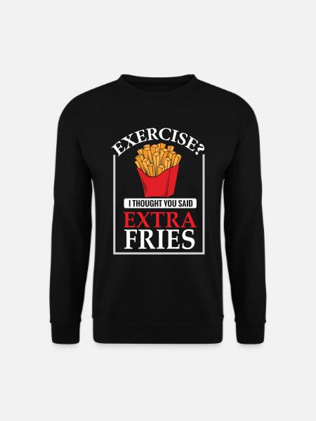 Extra Fries Lecker Pommes - Unisex Pullover - Schwarz