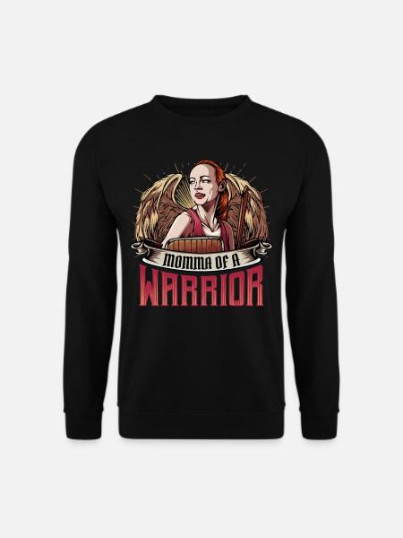 Momma Of A Warrior | Cool fils Fête des Mères Cadeaux - Sweat-shirt Unisexe - noir
